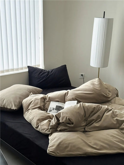 Plush Solid Color Velvet Bedding Set