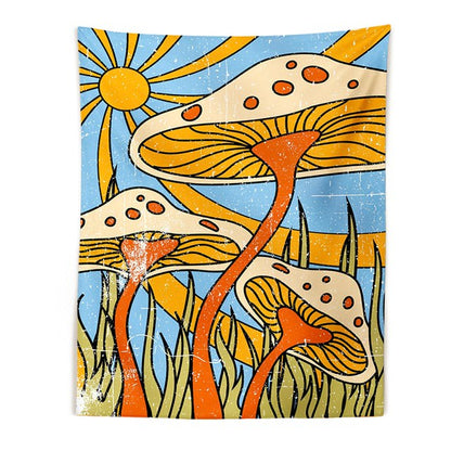 70s Vintage Mushrooms Tapestry fairycore mushroom mushroom frog mushrooms retro