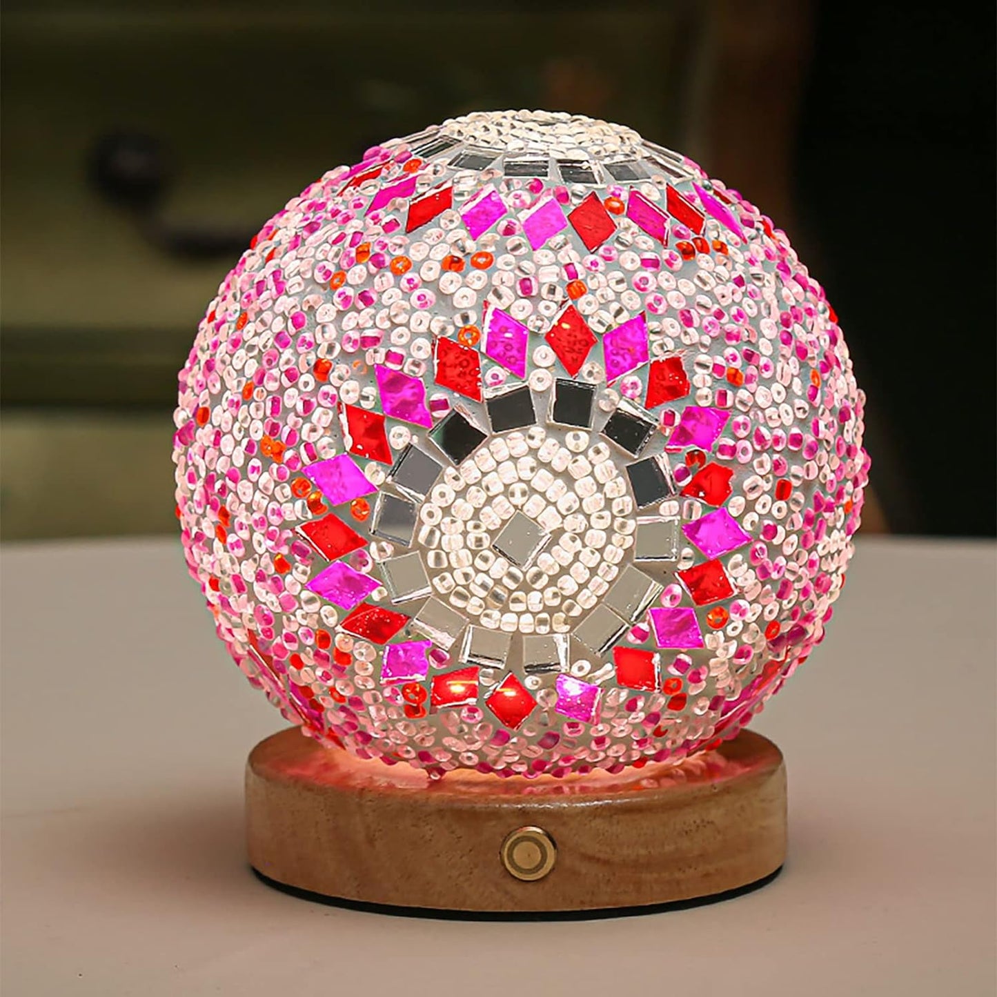 Mosaic Glass Ball Night Lamp