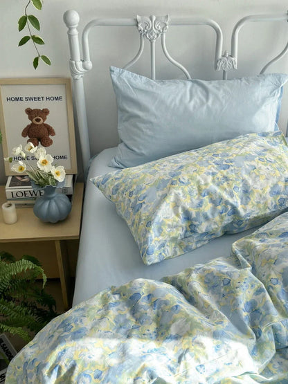 Breezy Watercolor Floral Cotton Bedding Set