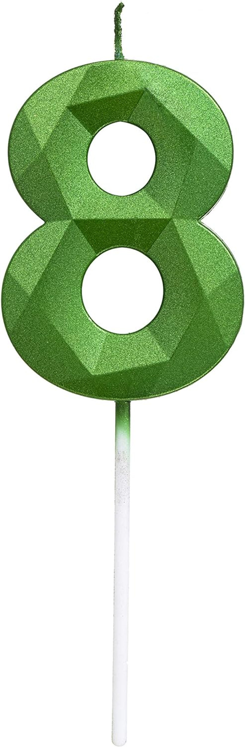 Green Happy Birthday Cake Candles,Wedding Cake Number Candles,3D Design Cake Topper Decoration for Party Kids Adults (Green Number 6) Birthday Candles Candles Candles & Holders Home & Kitchen Home Décor Products Specialty Candles