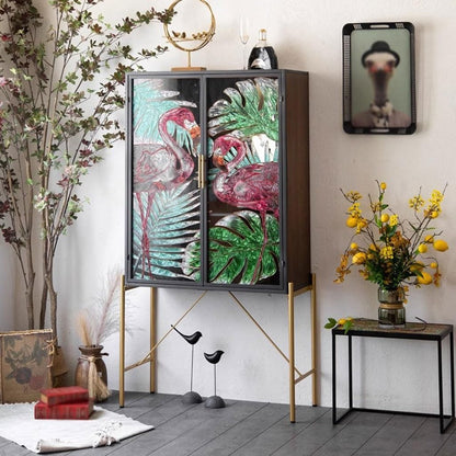 Monstera Leaves Metal Cabinet