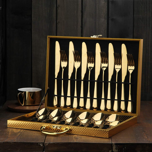 Abu Dhabi Cutlery Set Color_Gold flatware flatware for gift gift box golden flatware