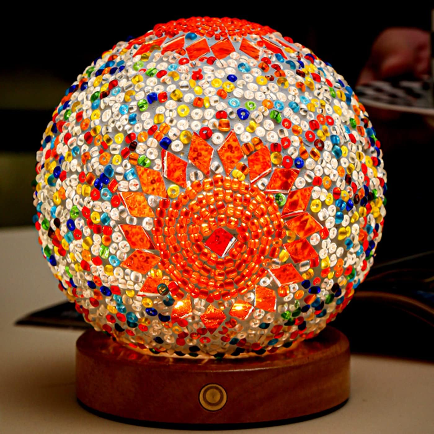 Mosaic Glass Ball Night Lamp