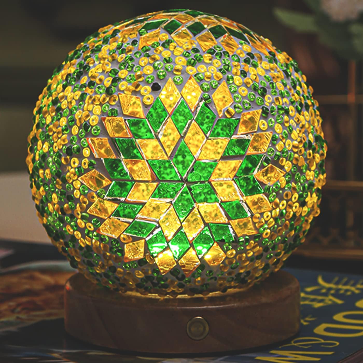 Mosaic Glass Ball Night Lamp