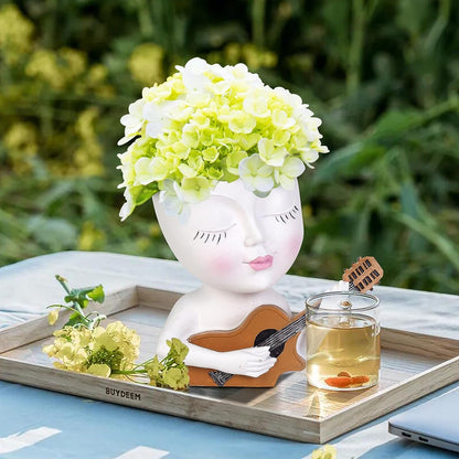 Guitar Lady Flowerpot