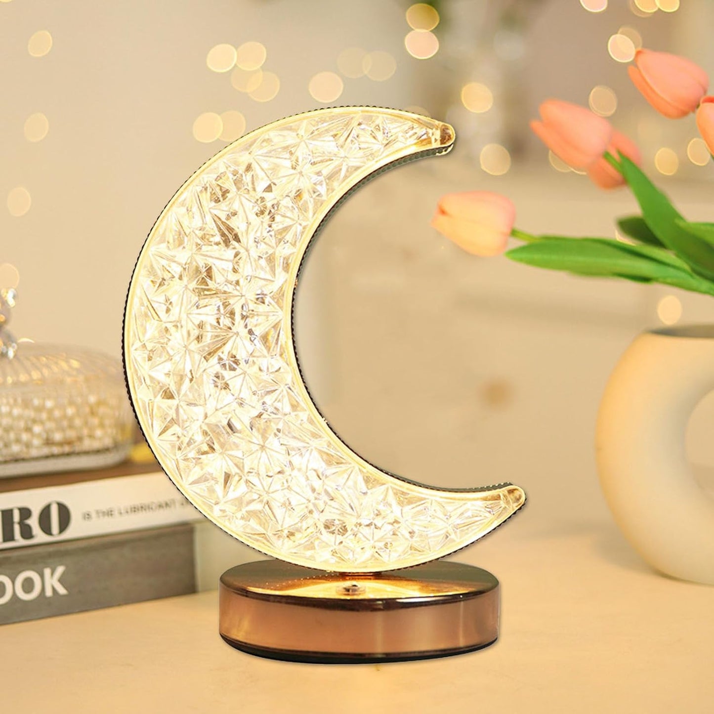 Lampe en cristal croissant de lune