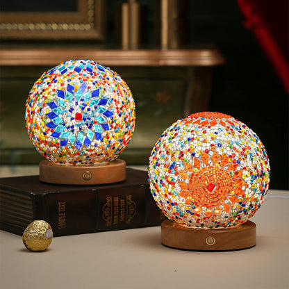 Mosaic Glass Ball Night Lamp