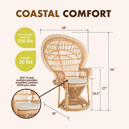 Rattan Peacock Backrest Chair