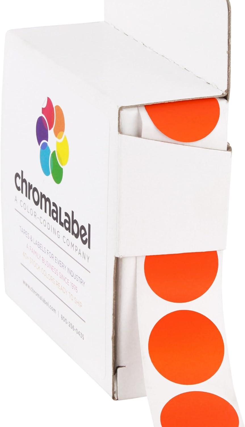 Chromalabel 0.75 Inch round Label Permanent Color Code Dot Stickers, 1000 Labels per Dispenser Box, Dark Blue Color-Coding Labels Indexes & Stamps Labels Labels & Stickers Office & School Supplies Office Products