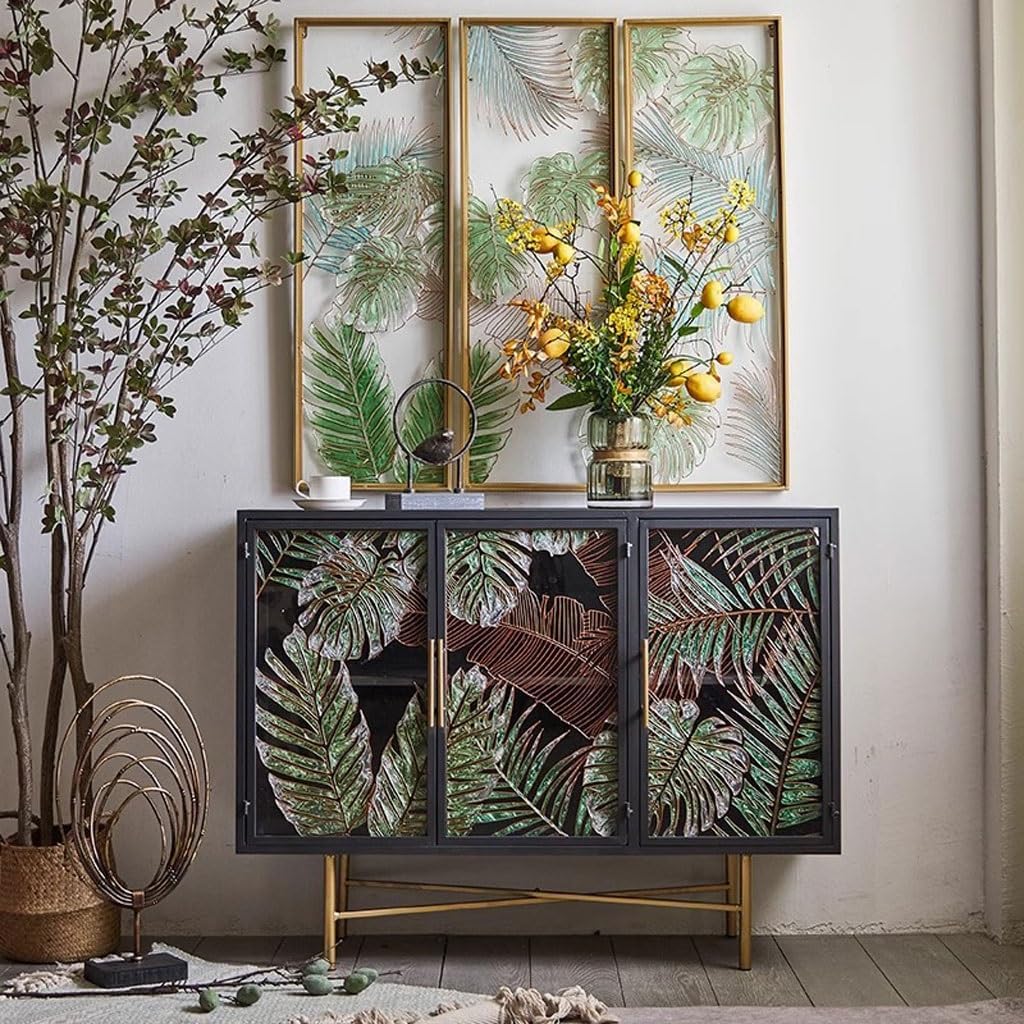 Monstera Leaves Metal Cabinet