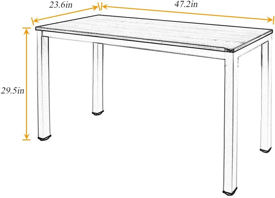 Dlandhome 47 Inches Medium Computer Desk, Composite Wood Board, Decent and Steady Home Office Desk/Workstation/Table, BS1-120BW Furniture Home & Kitchen Home Office Desks Home Office Furniture