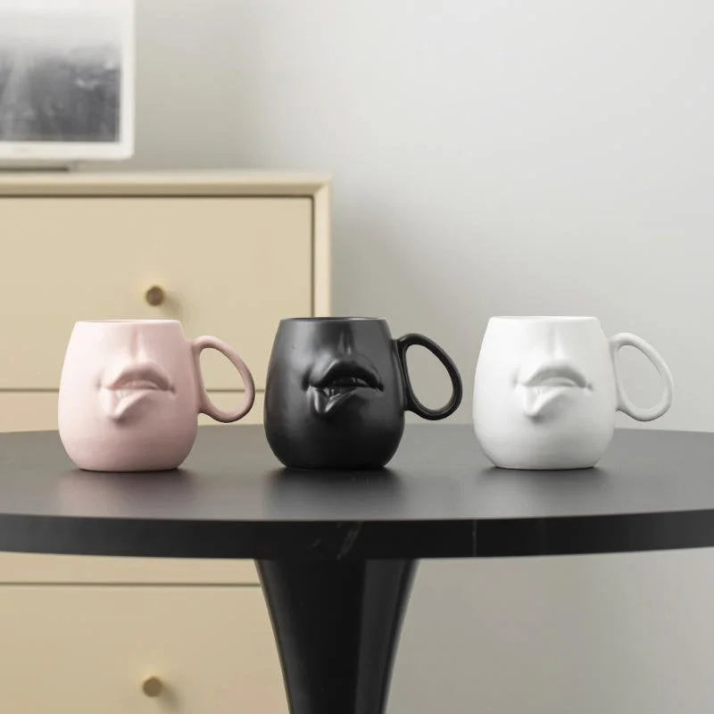 Sculptural Abstract Face Ceramic Mug