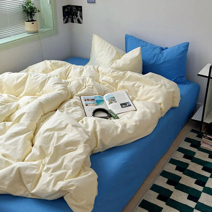 Soft Washed Solid Color Cotton Bedding Set