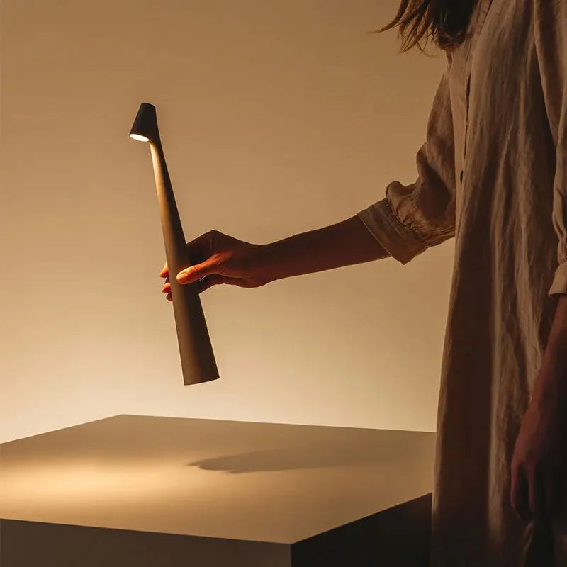 Sculptural Metal Cordless Touch Lamp