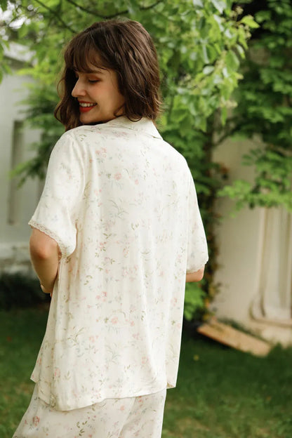 Silky Dainty Floral Cotton Sateen Pajama