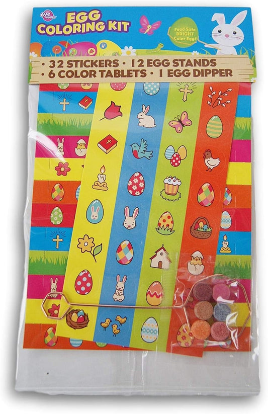 Easter Egg Coloring and Decorating Kits with Stickers and 6 Dye Tablets Arts & Crafts Stickers Toys & Games