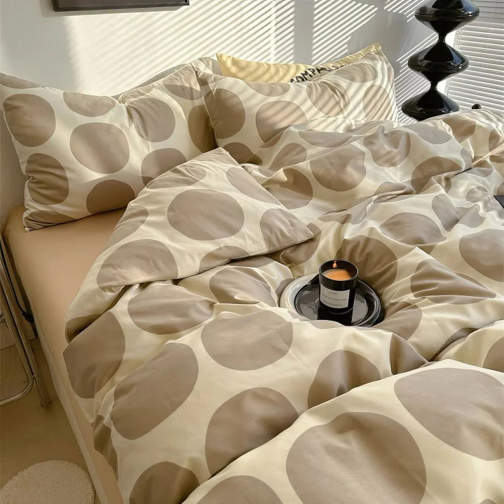 Soft Organic Polka Dot Cotton Bedding Set