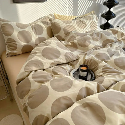 Soft Organic Polka Dot Cotton Bedding Set