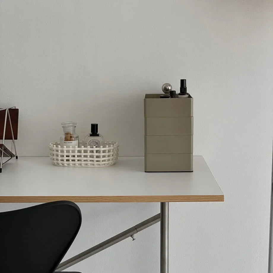 Sleek Minimalist ABS Rotating Makeup Organizer