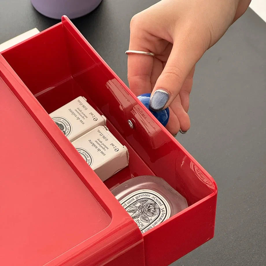 Glossy Color Block ABS Stackable Desk Drawers
