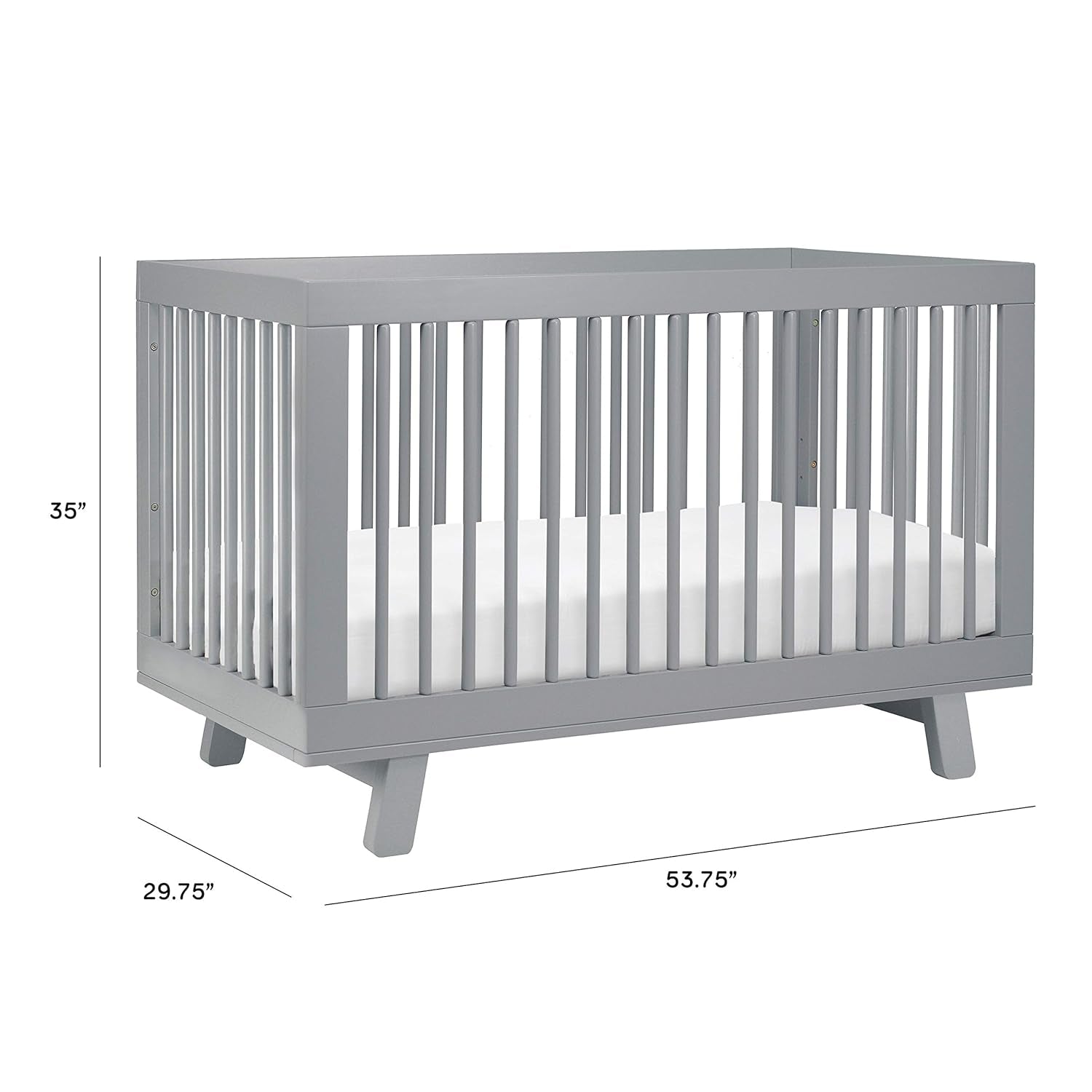 Babyletto Hudson 3-In-1 Convertible Crib with Toddler Bed Conversion Kit in Grey, Greenguard Gold Certified Baby Products Cribs Furniture Infant & Toddler Beds Nursery