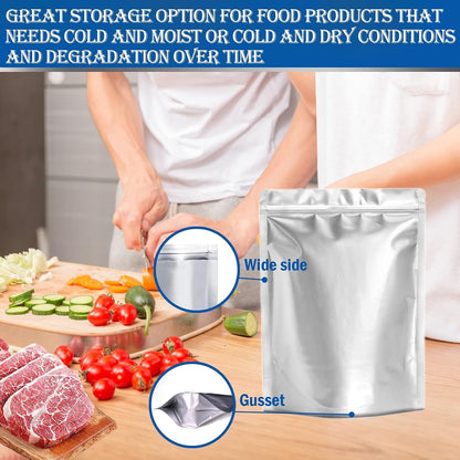 25Pcs Mylar Bags for Food Storage 1 Quart Foil Bags Resealable Ziplock Bags（4.72 Mil ）Family Daily Life for Food Long-Term Storage Coffee, Tea, Cereal, Heat Resealable, Food Grade (6.3X9.4IN) Container Sets Food Containers Food Storage Home & Kitchen Kitchen & Dining Storage & Organization