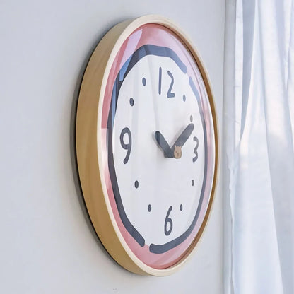 Whimsical Doodle Style Wall Clock
