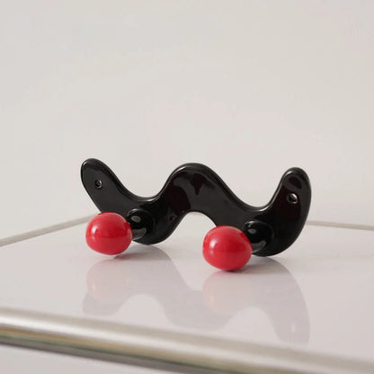Glossy Wavy Ceramic Wall Hooks