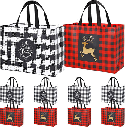 8 Pack Extra Large Christmas Gift Bags, Reusable Tote Bags with Handle Non-Woven Christmas Grocery Shopping Totes for Holiday Xmas, 16.9*12.6*6.8" Home & Kitchen Kitchen & Dining Luggage & Bags Reusable Grocery Bags Shopping Totes Storage & Organization Travel & To-Go Food Containers