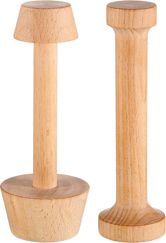 Patelai 2 Pcs Wooden Pastry Tamper Mini Tart Tamper Set Double Side Pie Pastry Dough Tamper Egg Tart Mold DIY Cake Pastry Tools for Egg Tart, Cheesecakes, Pasta and Dessert Baking Bakeware Home & Kitchen Kitchen & Dining Pie Tart & Quiche Pans Tart Pans