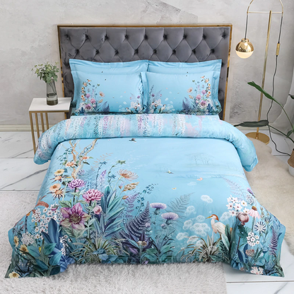 Gianna Sky Blue Egyptian Cotton Bedding Set