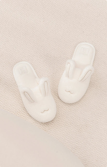 Plush Bunny Ear Faux Fur House Slippers