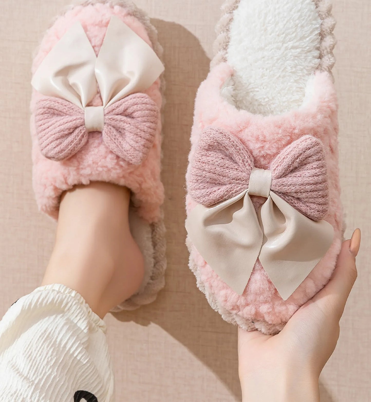 Plush Textured Fleece House Slippers