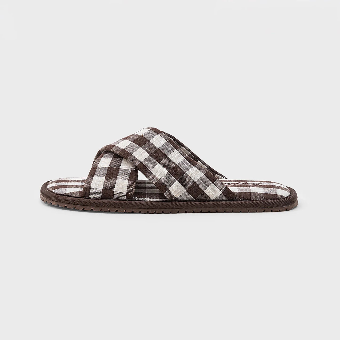 Soft Gingham Cotton House Slippers