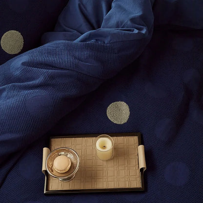 Plush Polka Dot Fleece Bedding Set