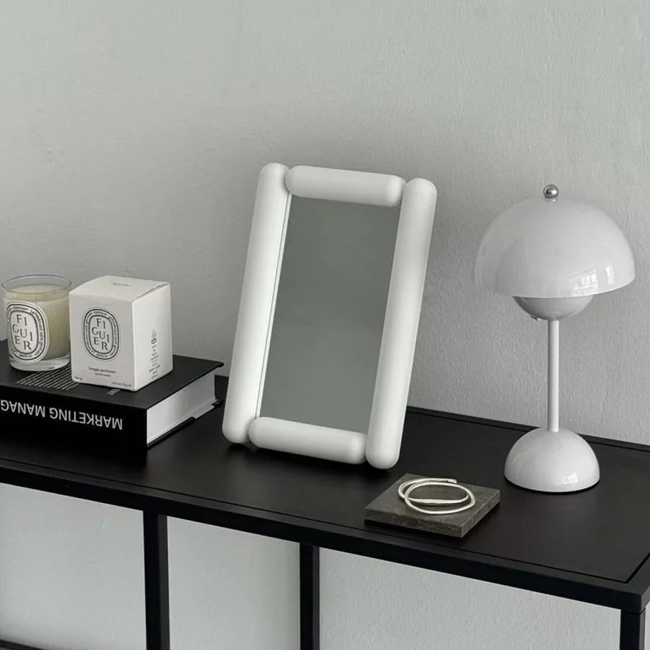 Smooth Pill-Shaped Melamine Desktop Mirror
