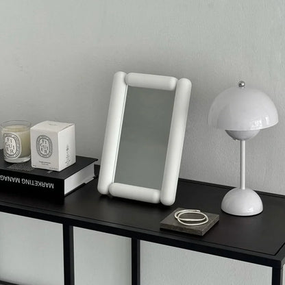 Smooth Pill-Shaped Melamine Desktop Mirror
