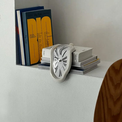 Surrealist Melting ABS Table Clock, Dali-Inspired Shelf Decor