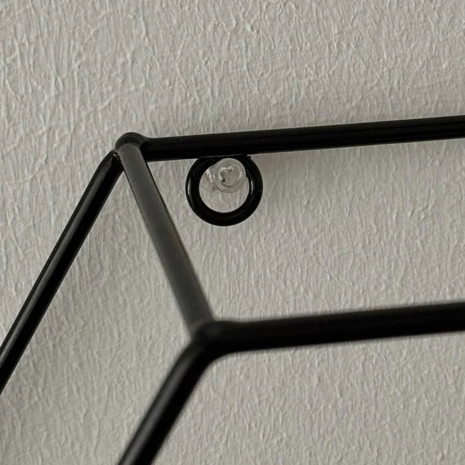 Geometric Hexagon Metal & Wood Wall Shelf