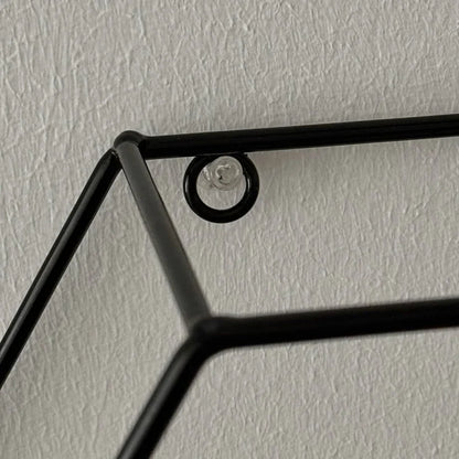 Geometric Hexagon Metal & Wood Wall Shelf