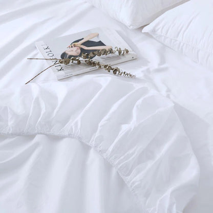 Degella Orange Stripe Egyptian Cotton Luxury White Bedding Set