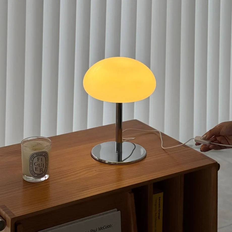 Glossy Dome Metal Mushroom Accent Lamp