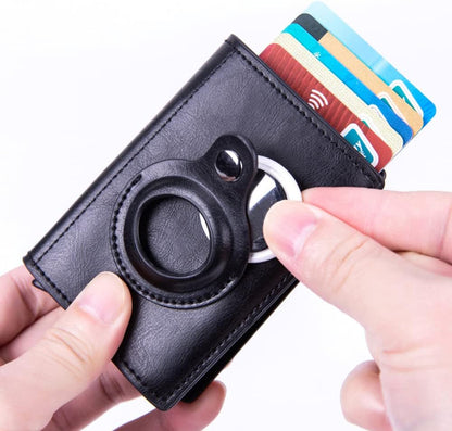 ELUVE 2-In-1 Airtag Wallet [Updated 2022 Version] Slim Smart Leather Trifold Air Tag Wallet + Airtag Keychain Set | RFID Block Technology, Pop-Up Credit Card Holder with Slim Money Clip for Men Black Accessories Card Cases & Money Organizers Clothing Men Shoes & Jewelry Wallets