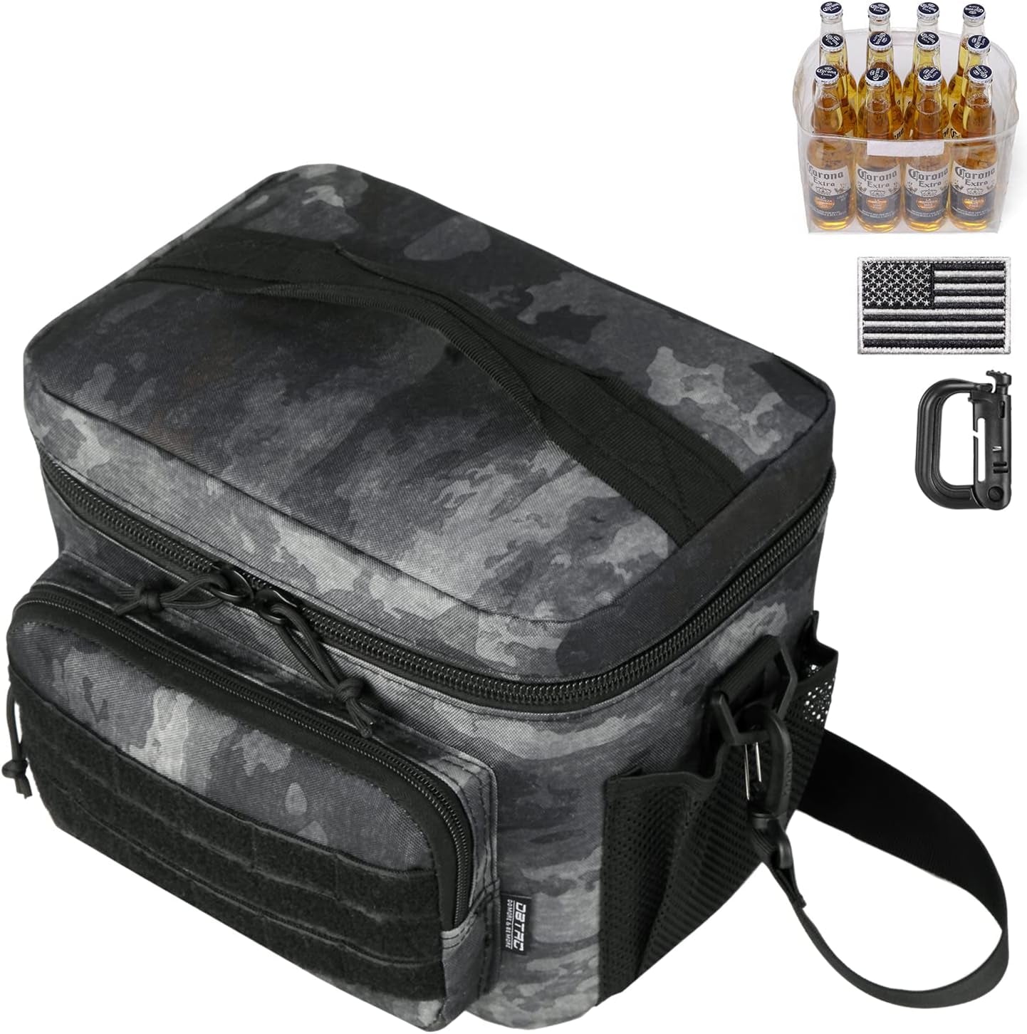 DBTAC Tactical Lunch Bag for Men Women, 12 Cans Insulated Lunch Box for Adult | 9L Leakproof Lunch Cooler Tote for Work Office Outdoor Travel | Soft Easy to Clean Liner X2, Black Camo Home & Kitchen Kitchen & Dining Lunch Bags Storage & Organization Travel & To-Go Food Containers