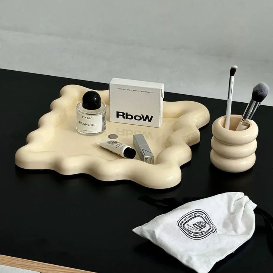 Sculptural Wavy Melamine Jewelry & Trinket Tray