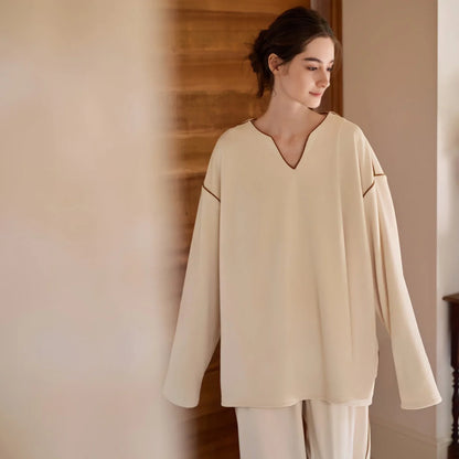 Soft Piped Plush Pajama Set