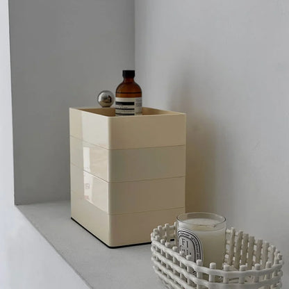Sleek Minimalist ABS Rotating Makeup Organizer
