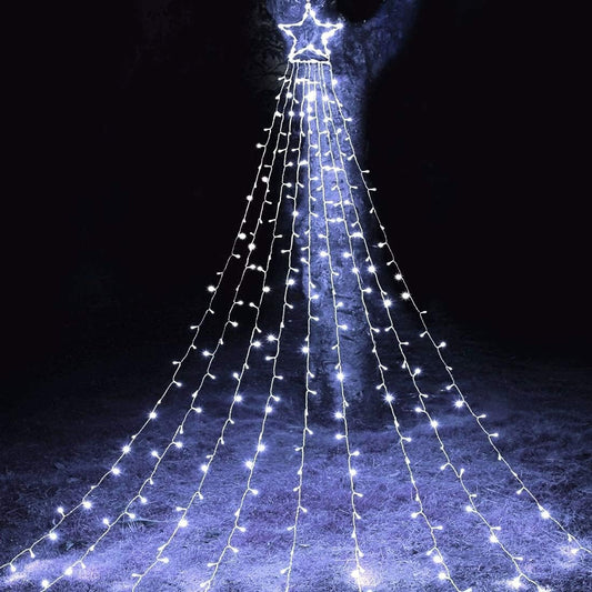 MAOYUE Outdoor Christmas Decorations Waterproof 335 LED Star Lights 8 Lighting Modes Christmas Lights Outdoor for Yard, Christmas, New Year, Wedding, Party (White) Lighting & Ceiling Fans Outdoor Lighting String Lights Tools & Home Improvement