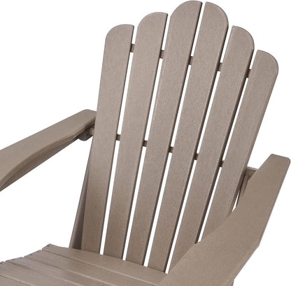 Outdoor Adirondack Chair, Classic Adirondack Chair with Ottoman, Weather Resistant Chairs for Patio, Garden, Beach, Pool, Brown Adirondack Chairs Chairs Lawn & Garden Patio Patio Furniture & Accessories Patio Seating